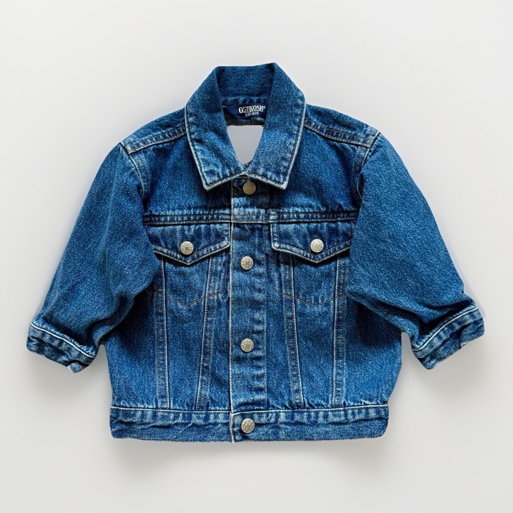 OshKosh B'Gosh Baby Denim Trucker Jacket 18M VTG Y2K Classic Western Blue Jean